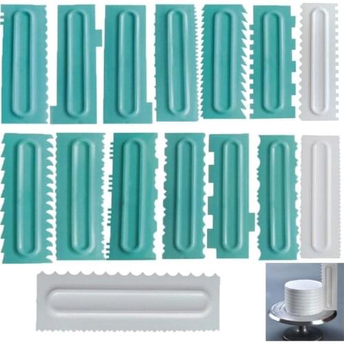 100pcs Cream Scraper Irregular Teeth Edge DIY Scraper Cake Decorating Fondant pastry cutters Baking Spatulas Tools