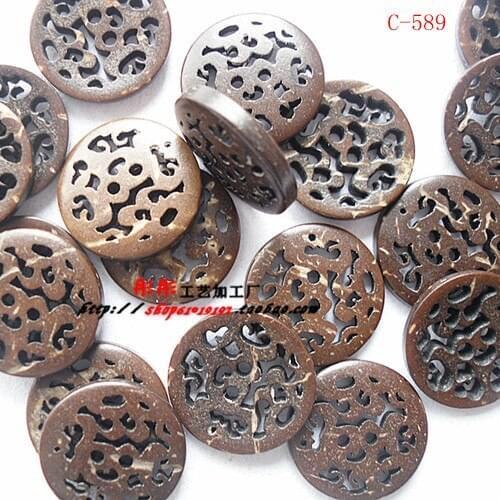 100 pieces/lot Natural Coconut Buttons Grament Buttons Diy Beads 15mm
