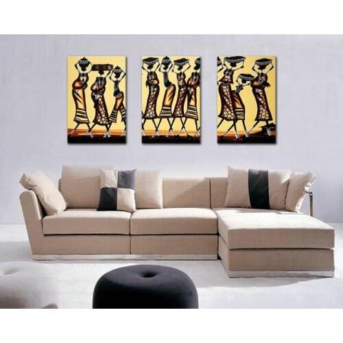 3 Panels Impressionist African Women Canvas Print Oil Painting on Canvas Art Home Decor Wall Pictures For Living Rooms Unframed