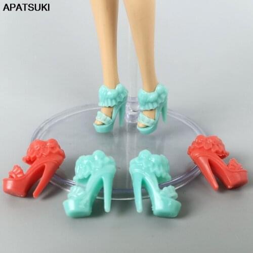 5pair/lots Fashion Shoes for Barbie Doll Princess Shoes for 1:6 BJD Doll Shoes Toy High-Heel Sandals 1/6 Doll Accessories