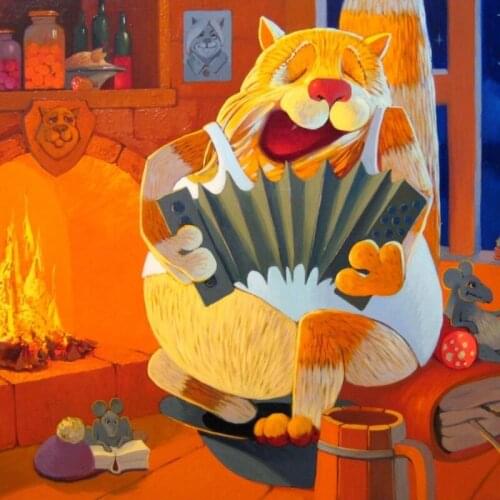 Disney DIY 5D Round Full Diamond Painting Mosaic Cross Stitch Kits Cat Playing Guitar Diamond Embroidery Square Drill Home Decor