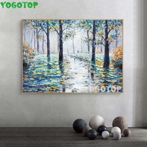 Diy Diamond Painting Abstract blue Tree Forest Full Diamond Embroidery Diy Mosaic Rhinestone Decor Handmade YY5303