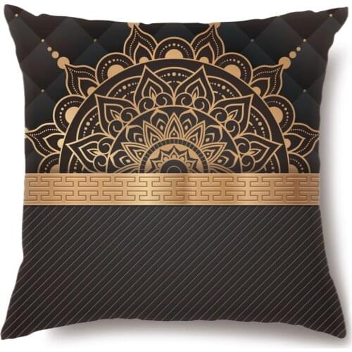 Artinlive New Black Geometrical Hemp Pillowcase Plain Sofa Cushion Cover Cotton Linen Simple Pillowcases Fashion Decorate