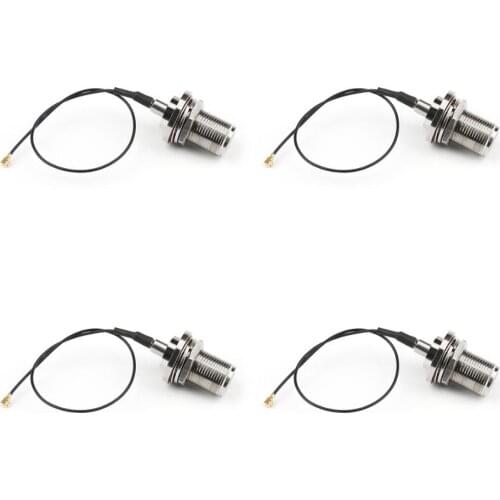 Artudatech 4PCS IPX U.FL to N-Type Female Bulkhead RF Pigtail Cable 1.13mm 20cm for Wifi Connector Parts