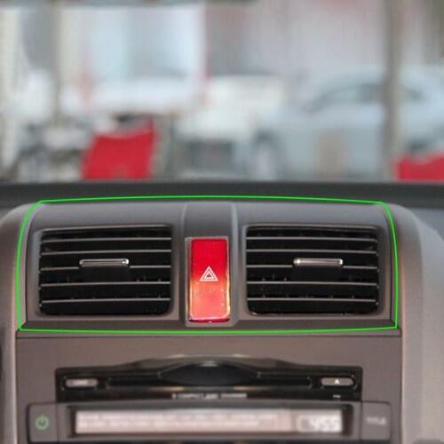 Carbon Fiber Car Center Console Air Condition Vent Outlet Frame Cover Sticker Trim For Honda CRV CR-V 2007 2008 2009 2010 2011