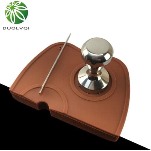 Large Silicone Coffee Hammer Mats Corner Coffee Powder Maker Hammer Pressure Mat Non-slip Espresso Double Coffee Tamper Pad