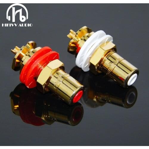 Hifi cmc 816u Amplifier of gold-plated RCA socket connector for amp CD player RCA Jack plug rca cable connector