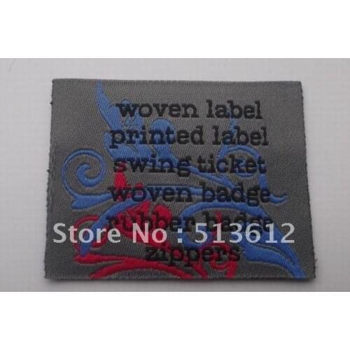 Damask woven label for adverstizing
