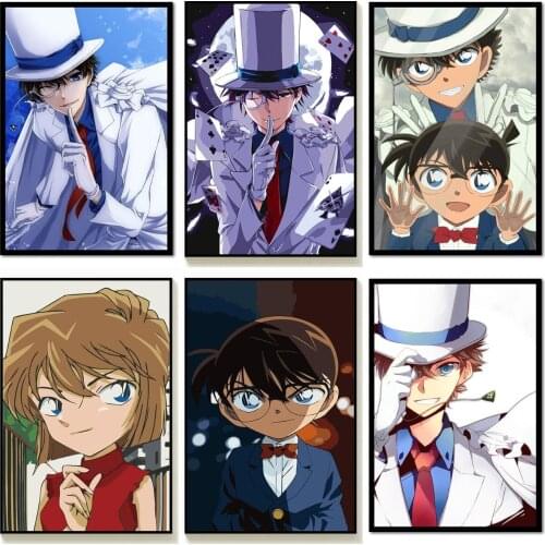 Detective Conan Anime Posters Phantom Thief Kid/Haibara Ai Wall Posters Canvas Painting Wall Art for Living Room Decor Picture