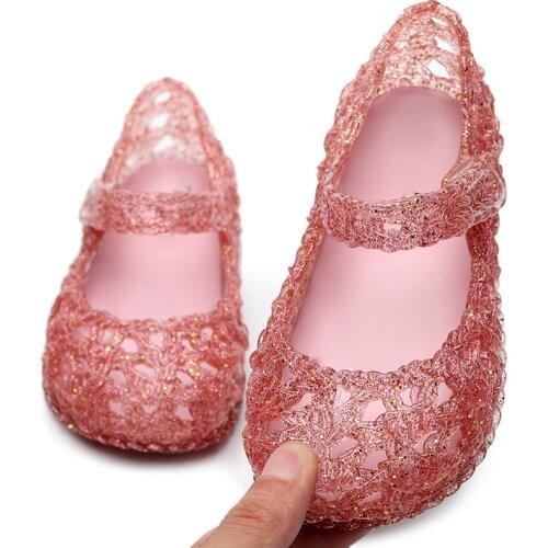 Kids Girls Crystal Jelly Sandals Princess Party Dance Shoes Hollow Out Toddler Sandals