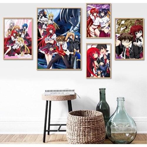 Home Decor Wall Art Poster Canvas Painting Nordic Style Japanese Anime High School DxD Modular Pictures Prints For Gift Unframed