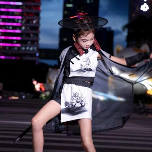 Girls Jazz Dance Costumes ChildrenS Day Modern Street Dance Chinese Style Stage Performance Clothes Kids Hip Hop Suit DQL5622
