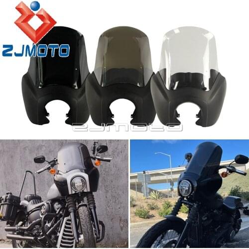 Cafe Racer 5.75 Inch Headlight Fairing Windscreen HeadLamp Front Mask w/Hardware For Harley Softail FXB FXST Standard Street Bob