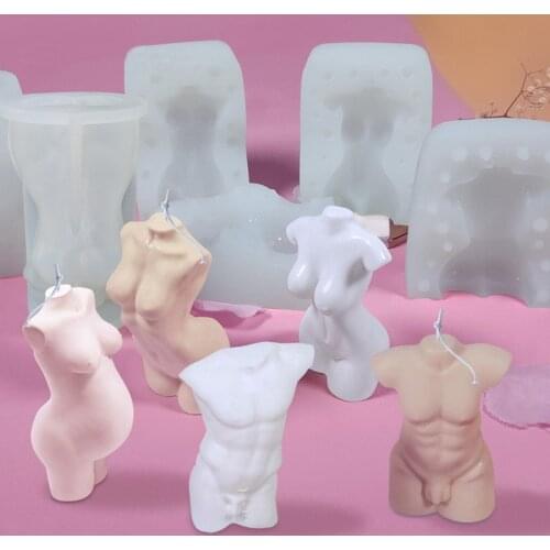 3D Body Candle Mold Silicone Wax Mould Male and Female Design Art Fragrance Candle Making Soap Chocolate Cake Decorating