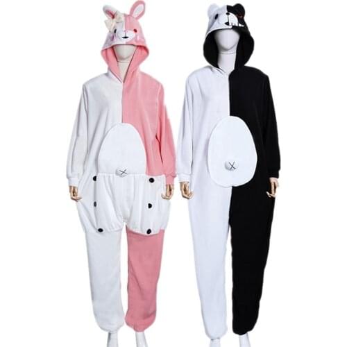 Anime Danganronpa Monokuma Monomi Cosplay Costumes Jumpsuit Pajamas Onesies Sleepwear