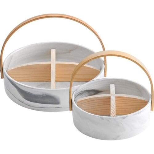 Marbled Dried Fruit Platter Fruit Plate Nordic Style Living Room Creative Snacks Fruit Basket Melon Seeds Nut Plate