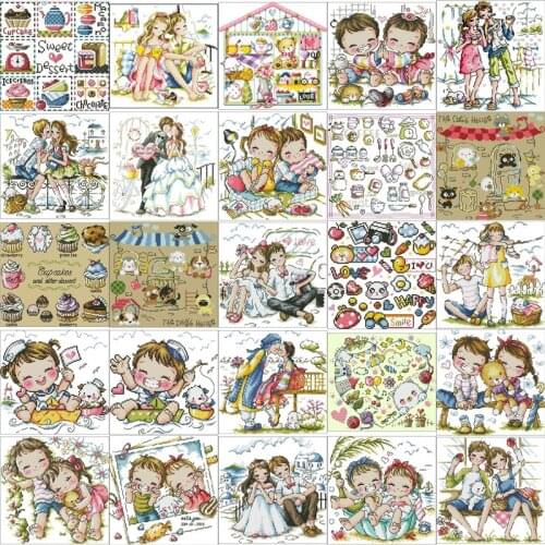 Top selling 4.87usd 3 Counted Cross Stitch 11CT 14CT 18CT DIY Chinese Cross Stitch Kits Embroidery Needlework Sets