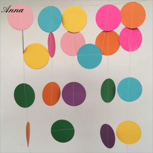 Wall Hanging Paper circular Garlands 4m Long Birthday String Chain Wedding Party Banner Handmade Children Room Home Decor