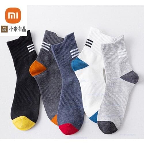 5 Pairs Xiaomi Mijia Cotton Men Socks Winter High Socks Trendy Street Sports Socks Mens Cotton Breathable Stocks for Students