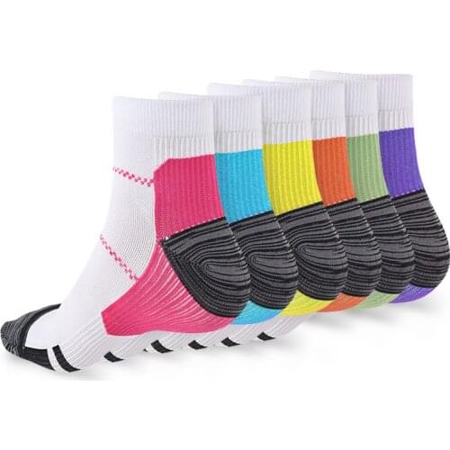 The New Fashion Sports Leisure Simple Sweet Color Fresh Breathable Absorption Sweat Pressure Sock Female