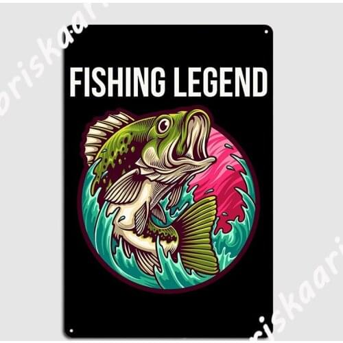 Born To Be A Fishing Legend Metal Sign Cinema Kitchen Decoration Party Wall Decor Tin sign Poster