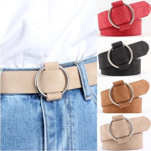 New Fashion womens designer round casual ladies belts for jeans Modeling belts without buckles leather belt cinturon mujer