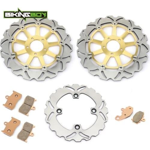 BIKINGBOY Front Rear Brake Discs Disks Rotors + Pads For Kawasaki ZX9R ZX-9R Ninja 2002 2003 ZX900 F1 F2 Full Set 320mm 220mm