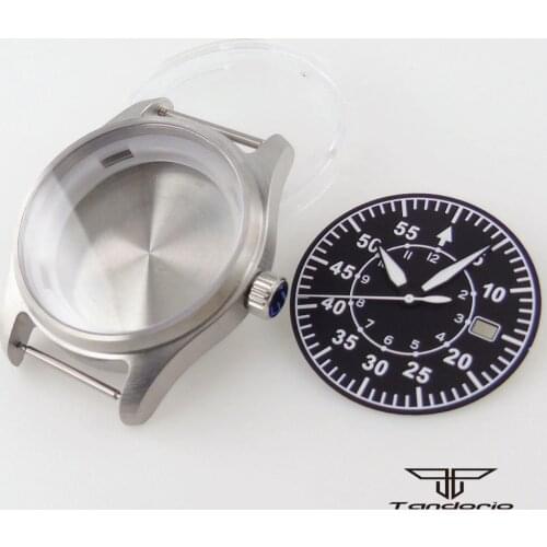 Fit NH35A NH36A Brushed 39MM Brushed 200 Waterproof Diving Watch Case Luminous Black Dial Hand Set