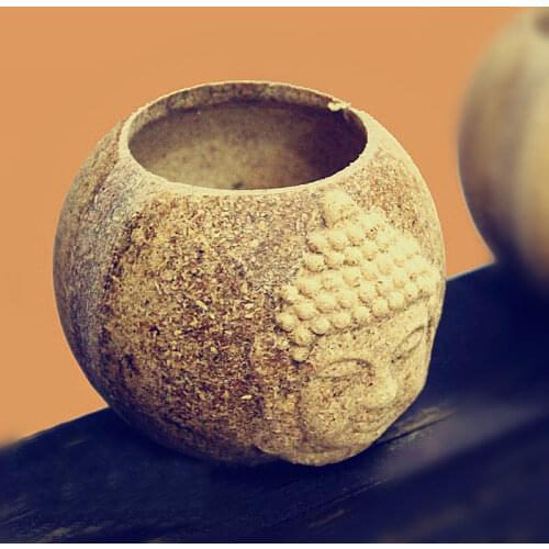 Buddha flower pots planters Desktop Retro Vintage style DIY design buddha head portrait flower Vases cheap pots