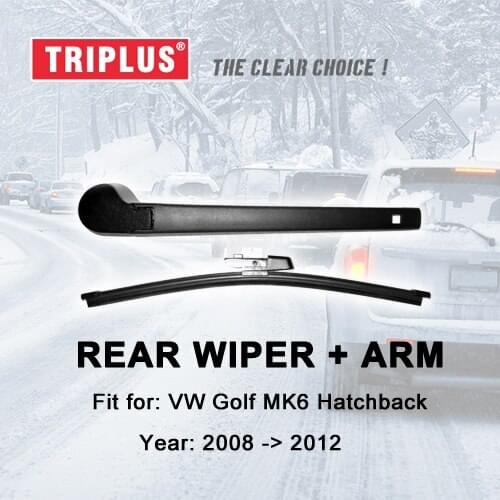 Rear Wiper Arm with Blade for VW Golf MK6 Hatchback 6 GTI (2008-2012), Rear Wiper Arm & Rear Wiper Blades