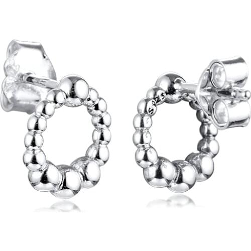 CKK Sterling Silver Original 925 Jewelry Bead Circle Stud Earrings 2021 Trend For Women Gift Girl кольцо серьги тренд