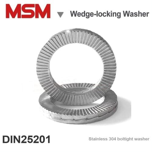 10/20/50/100 Pairs Stainless Steel Loose-proof Wedge-lock Washer Dual Stack Self-locking Gasket Shock-proof NL3/4/5/6/8/10/12/14