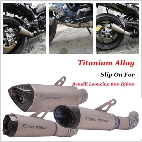 Slip On For Benelli Leoncino 800 Bj800 Motorcycle Modified Exhaust System Middle Connection Pipe Titanium Alloy Exhaust Muffler