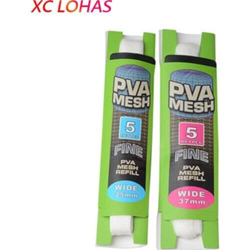 1Pcs Carp Fishing PVA Mesh Refill Bag Water Dissolving Fishing Bait Feeder Bag Fishing Accessories 37mmx5m 25mmx5m