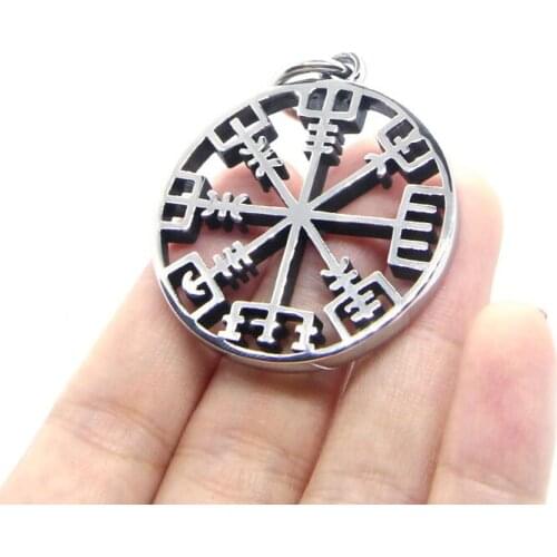 100% Good Quality Polishing Round Hollow Pendant 316 Stainless Steel Fashion Steel Polishing Biker Pendant