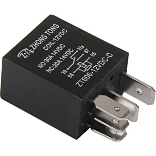 12V CD Automotive Relay SPDT 20/30A 5 Pin Electromagnetic Power Relay Switches Relay Connector For Truck Boat Marine Automobile