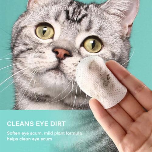 130Pcs Pet Eye Wet Wipes Dog Cat Pet Cleaning Wipes Grooming Tear Stain Remover Clean Wet Towel Pet Supplies