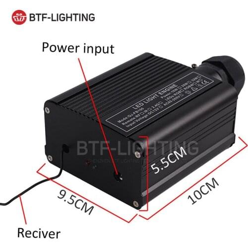 18w RGBW - fiber optic light source device black touch-key RF radio frequency DC12V power source machine