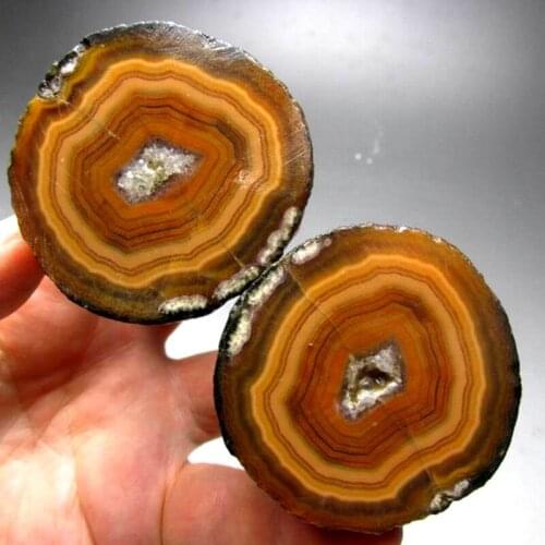 246g/52mm Pair of Unpolished Achat Agate Thunderegg Half Geode - crystals and stones healing Mineral specimen Home Decor L0221