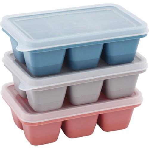3pcs/set Ice Cube Molds 6 Cells Non-stick DIY Ice Ball Trays Plastic Chocolate Making Moulds with Lid Ice Cube Mold Color Random