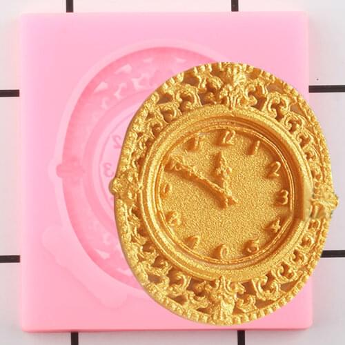 3D Clock Silicone Mold Cake Border Fondant Molds Cupcake Topper DIY Wedding Cake Decorating Tools Candy Chocolate Gumpaste Mould