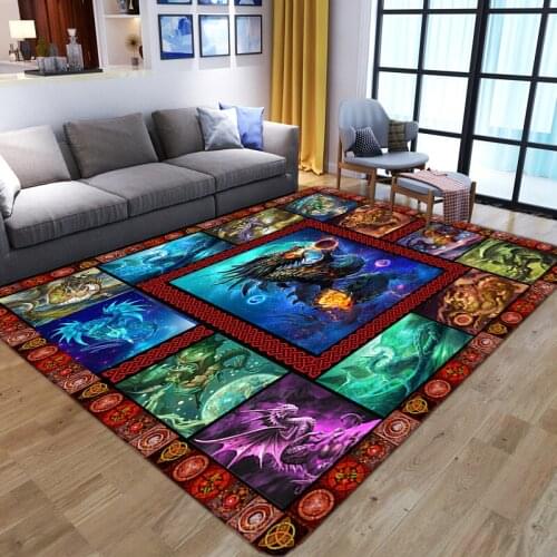 3D Gorgeous dragon printed Carpets kids Room Living Room child play Area Rugs Bedroom Bedside sofa Carpet Balcony Rug Floor Mats