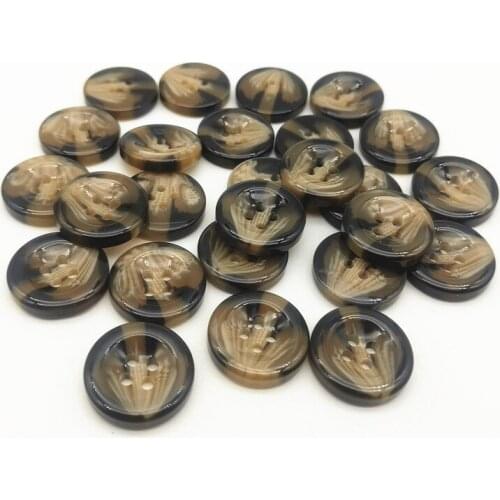 500pcs 18mm Brown 4 Holes Round Resin Buttons Windcheater Overcoat Suit Button Sewing Accessories Scrapbooking SSY289