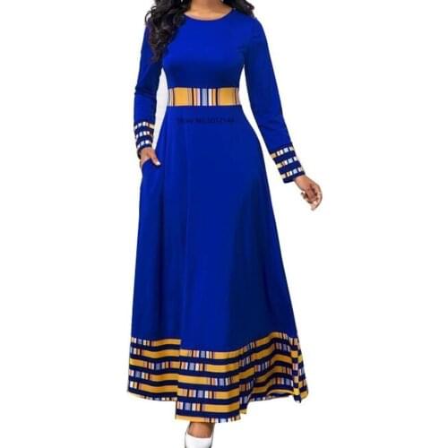 African Design Dashiki Print Dress Muslim Abaya Bazin Robe Gowns Africa Long Maxi Dresses Riche Lady Traditional