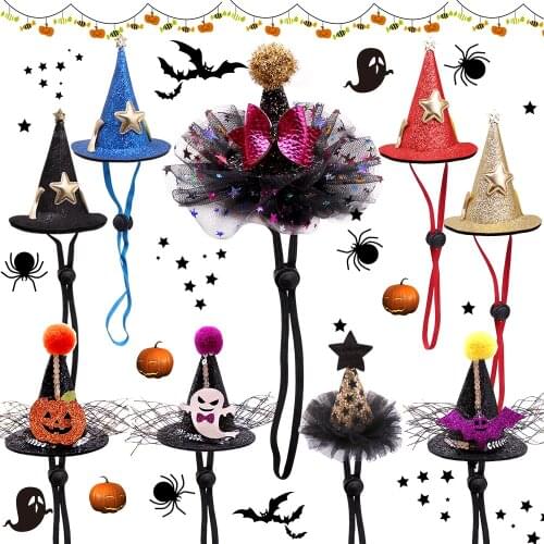 1pc Halloween Dog Supplies Pumpkin Wizard Cat Hat Costume Pet Dog Cap Hat Pet Dog Halloween Decoration Costume For Small Dog Cat