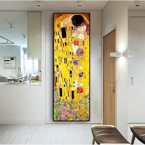 Large DIY Diamond Painting Classic Artist Gustav Klimt kiss 5D Embroidery Cross Stitch Mosaic of Rhinestones Home decor AS83