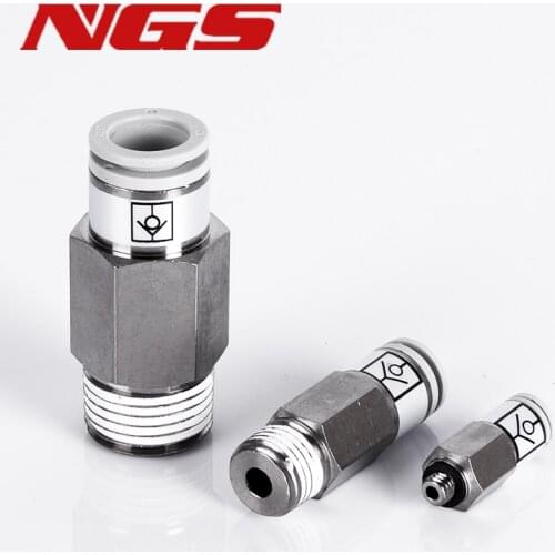 AKH Servies Pneumatic Check Valve Quick Connector Fitting Air Pipe One-way Check Valve AKH04A/06A/08A/10A/12A-M5/01S/02S/03S/04S