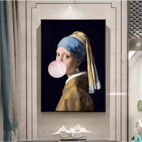 The Girl with A Pearl Earring Canvas Paintings Reproductions Famous Wall Art Decor Canvas Art Pictures for Home Decor