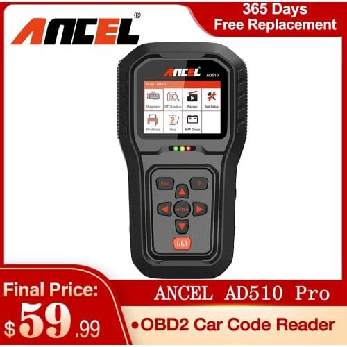 ANCEL OBD2 Diagnostic Scanner AD510 OBD2 Scanner Automotive Professional Engine Battery Test Scanner For Car Diagnostic Tools