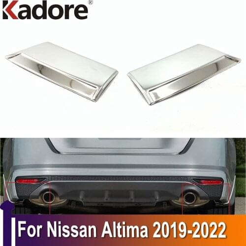 For Nissan Altima 2019 2020 Stainless Steel Chrome Rear Reflector Fog Light Lamp Cover Trim Foglight Bumper Molding Garnish